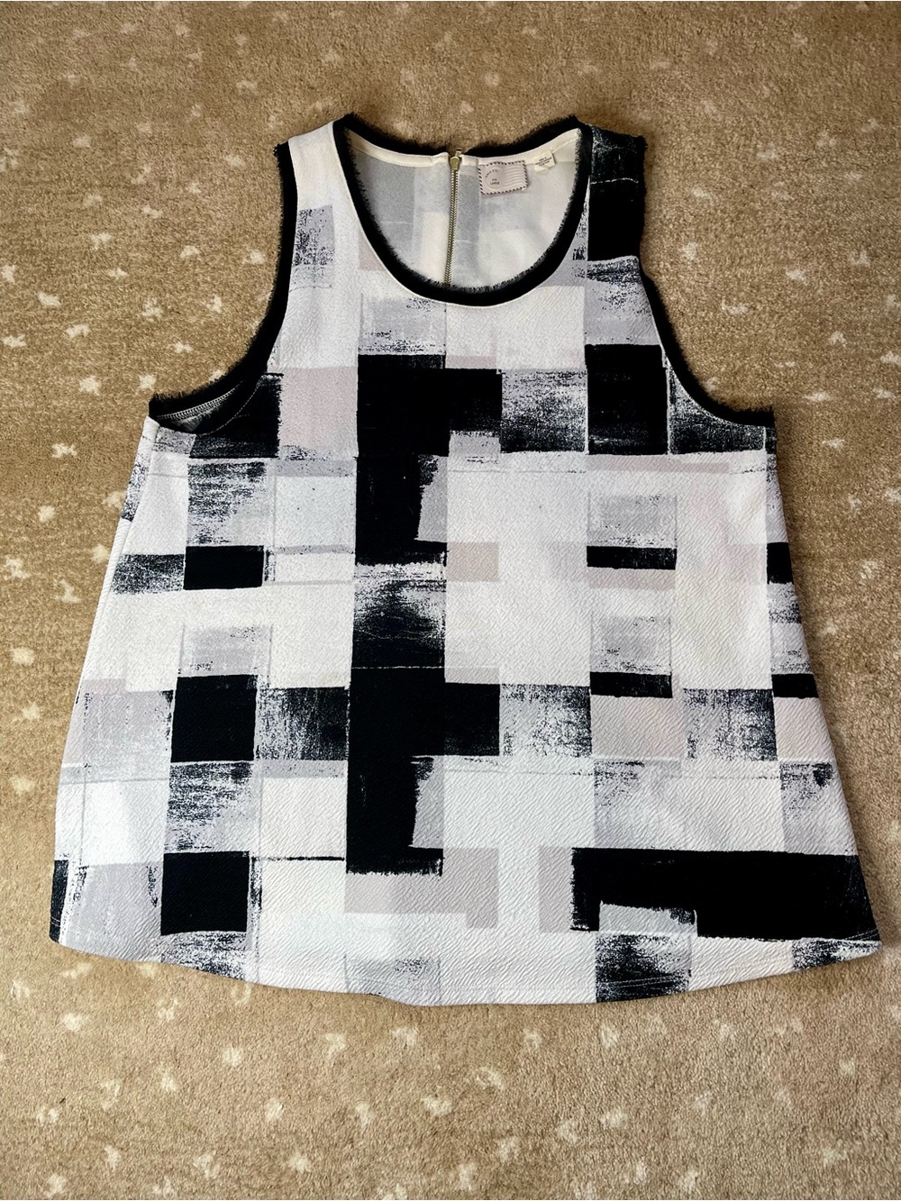 Anthropologie Black & White Geometric Tank